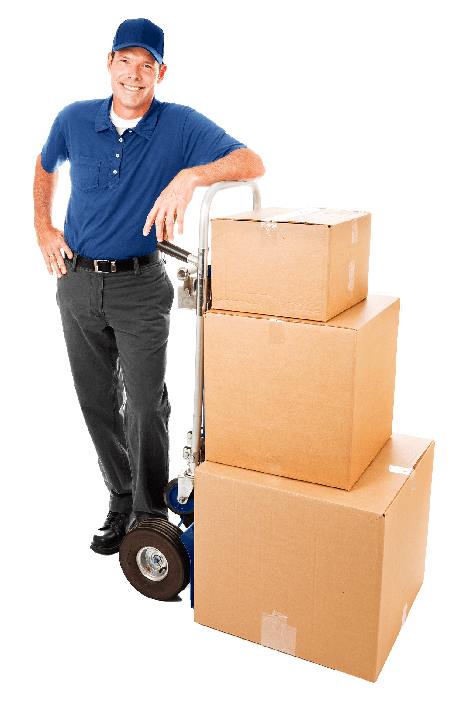 moving service professional with dolly and boxes working for sound moving northwest